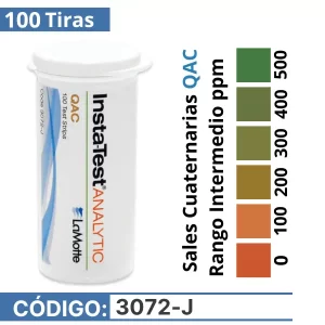 Tiras Reactivas para medir Sales Cuaternarias QAC - Cod. 3072-J