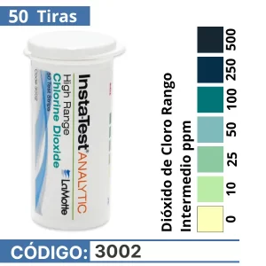 Tiras reactivas de dióxido de cloro rango intermedio