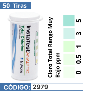 Tira reactiva de cloro total rango muy bajo 2979